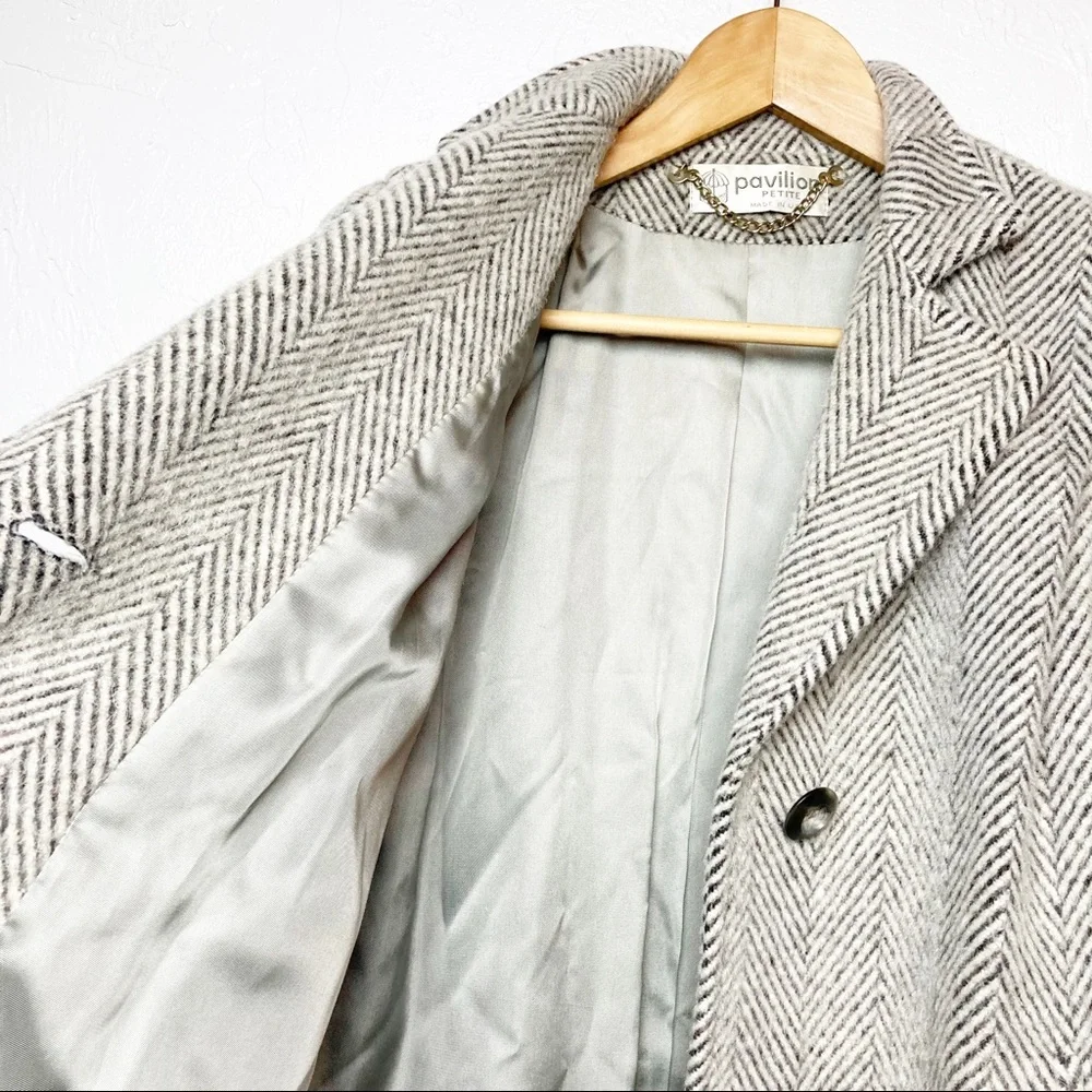 Pavilion petite grey and cream tweed wool coat - Picture 5 of 9